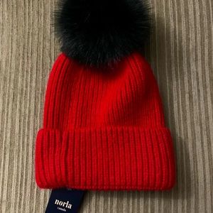 Handmade Colorblock Wool Blend Knit Pompom Beanie